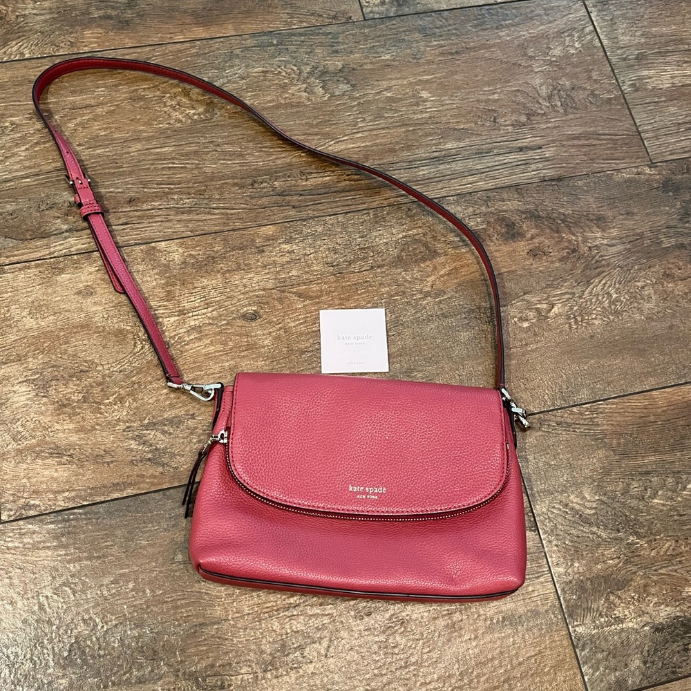 EUC Kate Spade Polly Deep Pink Envelope Style Convertible Crossbody
